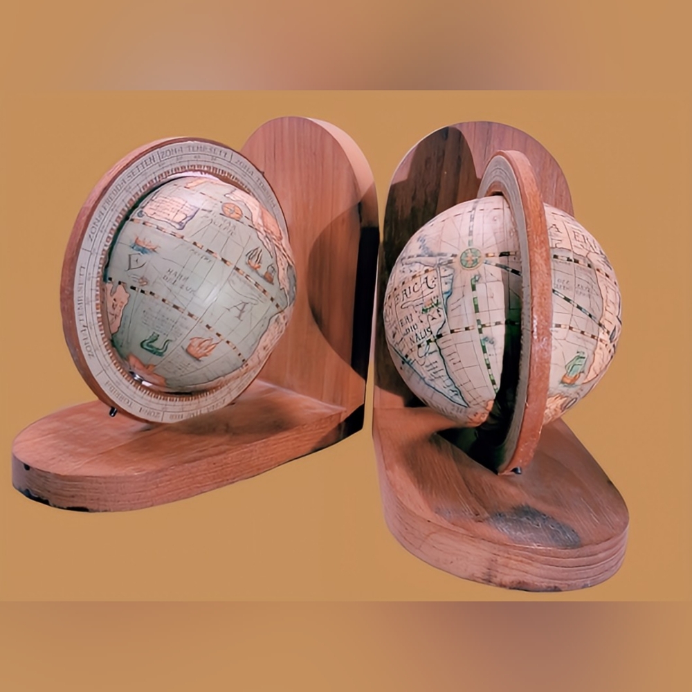 Vintage Globe Bookends
